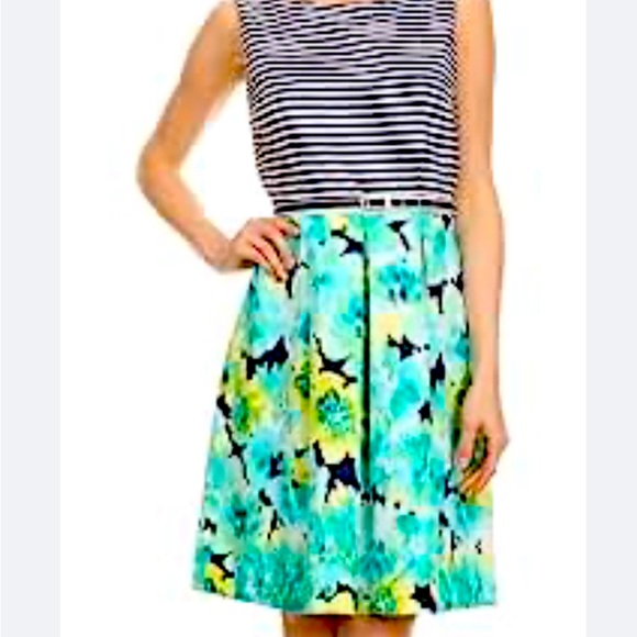 Madison Leigh Floral/Stripes Dress Size 14 - Picture 4 of 15